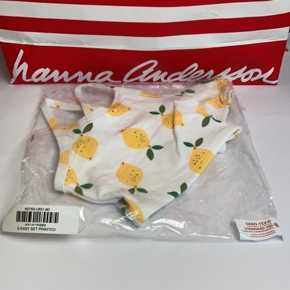 Hanna Andersson NWT Sunblock Tankini Swimsuit Lemons Print White & Yellow Scandi - Picture 2 of 9